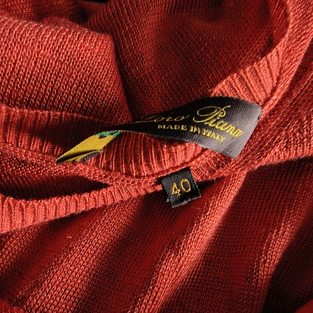 Loro Piana Rust Linen+ Silk V Neck Sweater 40 - Picture 7 of 7